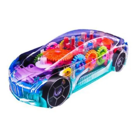 Concept Racing Transparent Gear Toy Car Flashing Lights & Music Educational Mechanical Toy for Kids - Image 2